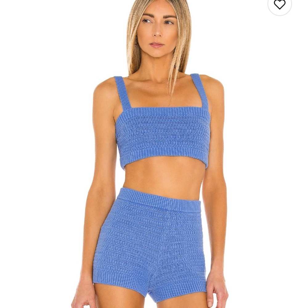 Matching Knit Set - Cropped Tank + Shorts